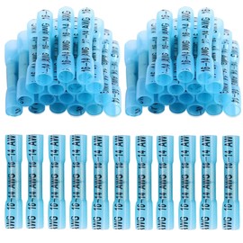 SDYYDS 200-Pack Marine Grade Heat Shrink Butt Connectors – Waterproof Wire Splice Connectors for 16-14 AWG (Blue) – Tinned Copper, Adhesive Lined, Strong Crimps