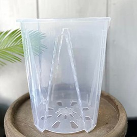 karenplantsplants™ 7" Clear Tall Slotted Air Vents Nursery Pots (Clear - 5 Pack Only)