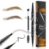 Pack of 2 Eyebrow Pencil and Eyebrow Brush, 2-in-1 Dual-Ended