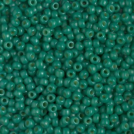 Miyuki Round Rocailles Size 8/0 Seed Bead DURACOAT Opaque Deep Green/Spruce Approx 22 Gram Tube