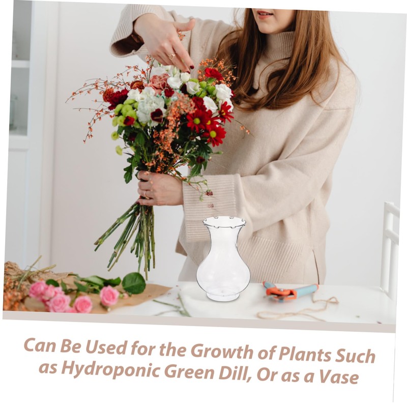 Kisangel Stylish Plastic Vases 4 Pack for Flower Arrangements Hydroponic