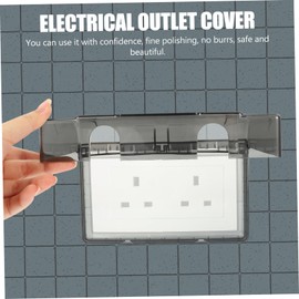 DOITOOL 2pcs Outdoor Plug Cover Weatherproof Safety Outlet Cover Box Electrical Outlet Covers Plastic Wall Panel Decor Outdoor Cover Box Shield Double