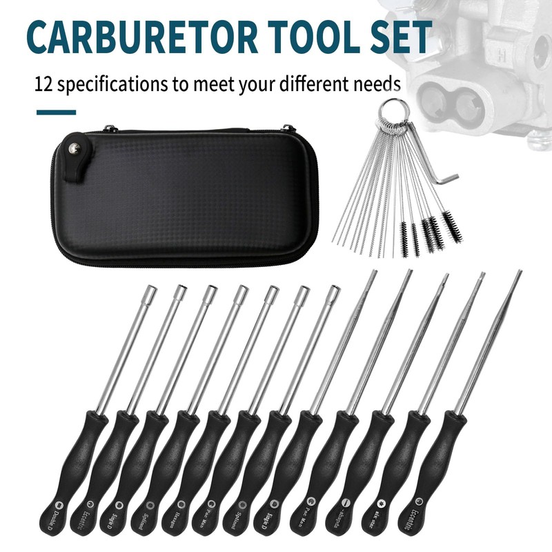 Hoypeyfiy 12pcs Carburetor Adjustment Tool Kit Screwdrivers with Brush for