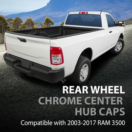 G-PLUS Rear Wheel Chrome Center Hub Caps Compatible with Dodge Ram 3500 1-Ton Dually 2003-2017 8-Lug 5 Slot 17" Steel 560-8010