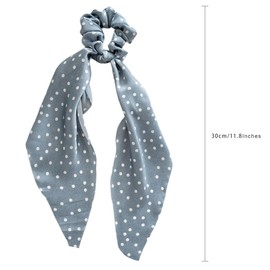 scicent Silk Hair Ties 5 Pieces Bowknot Headscarf Satin Hair Ties Elastic Hair Bands Solid Colors Scrunchy & Print Floral Ribbon Hair Scrunchie for Women's Ponytail Holders Girls - 24013