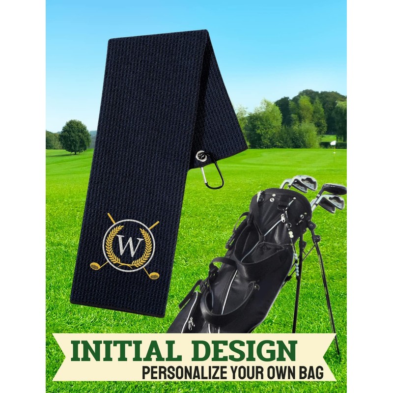 CybGene Golf Towels Gift, Monogrammed Golf Towels for Golf Bags