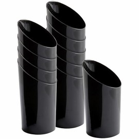 Bluesky Trading MiniWare Black Plastic Angled Cups (2.5 Oz.) - Pack Of 10 - Sleek Design, Perfect Party Essential For Special Events, Gatherings, Entertaining, Everyday Use, & More