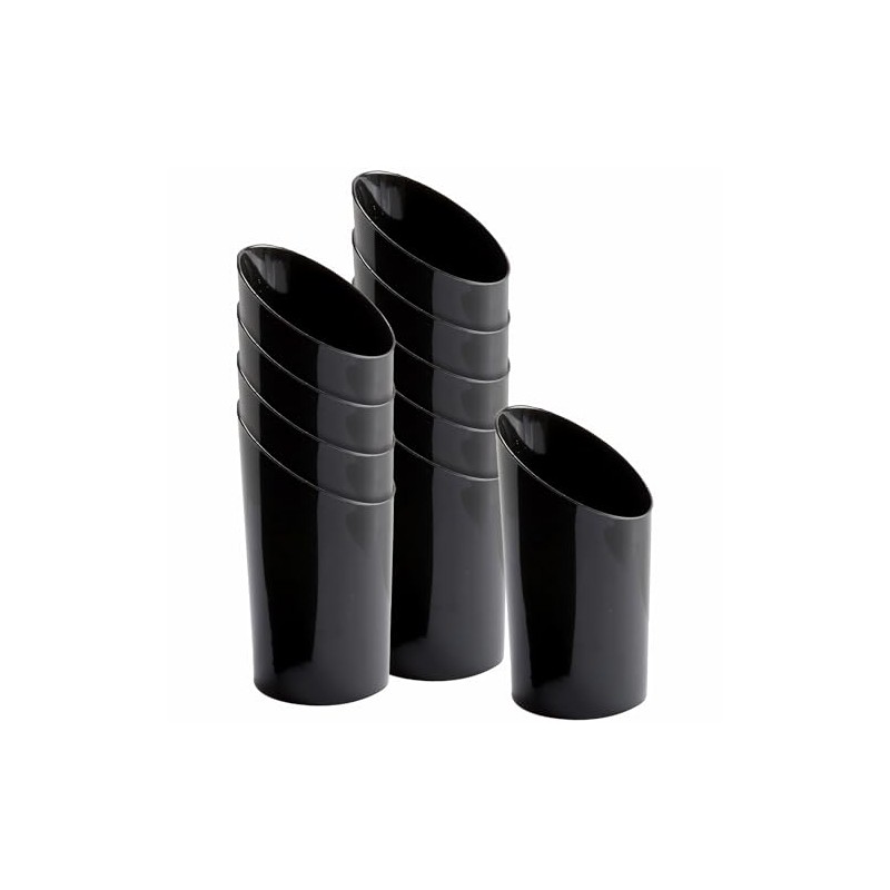 Bluesky Trading MiniWare Black Plastic Angled Cups (2.5 Oz.) -