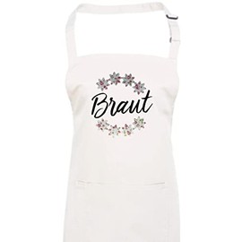 ShirtInStyle Bride, Roses Vine, Hen Party, Wedding Flower Motif, Cooking Apron, Bib Apron, White