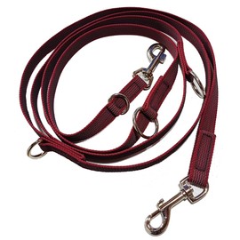 Activity4Dogs Non-Slip Nylon Dog Lead, Non-Slip, 2.80 m Long, 4-Way Adjustable Lead for Medium and Large Dogs, Dark Red, Made in Germany