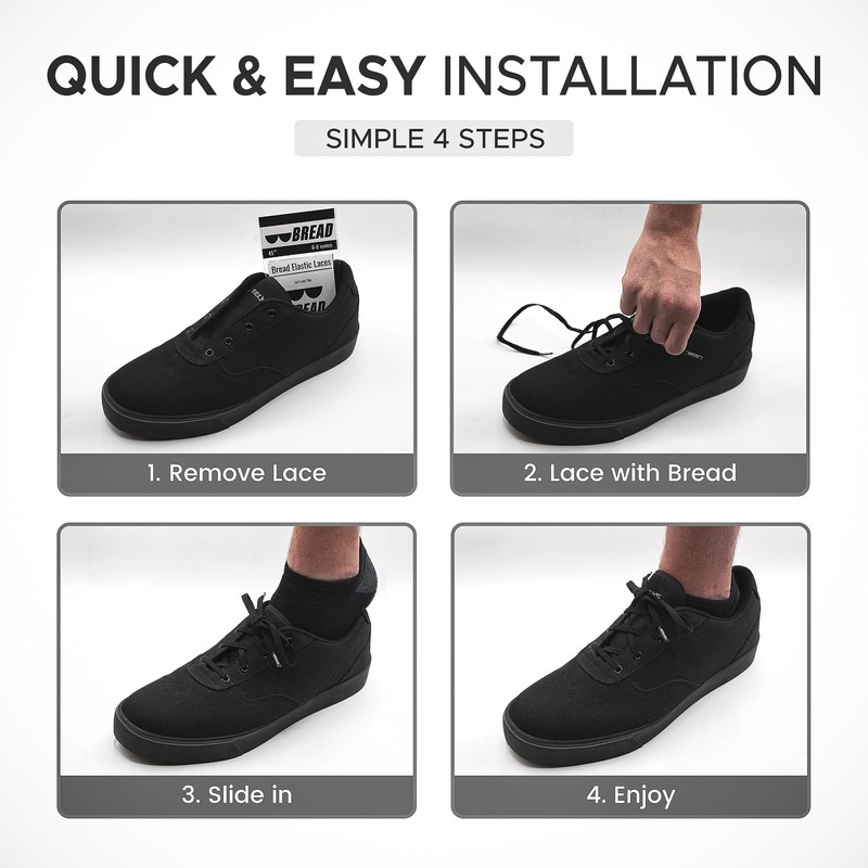 Bread Elastic Shoelaces – Tie Once, Slip On Convenience –