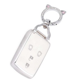 ZANEKO Wake Key Case, Compatible with Daihatsu Tant Custom Key Cover, Tanto Smart Key Case, Key Holder (Cute Cat Ears, White)