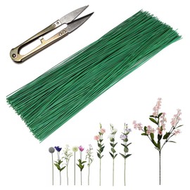 Toulifly 50pcs 2mm 30cm Green Florist Wire Flower Stem Wire Plastic Steel Craft Craft Decorating