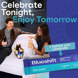 Blueshift Pre-Game - Pre Drinking NAC Supplement, Electrolytes Powder Packets, Hydration Packets, Liver Support with Ginger, Cysteine, Milk Thistle, No Sugar Powder Sticks (10 Pack)