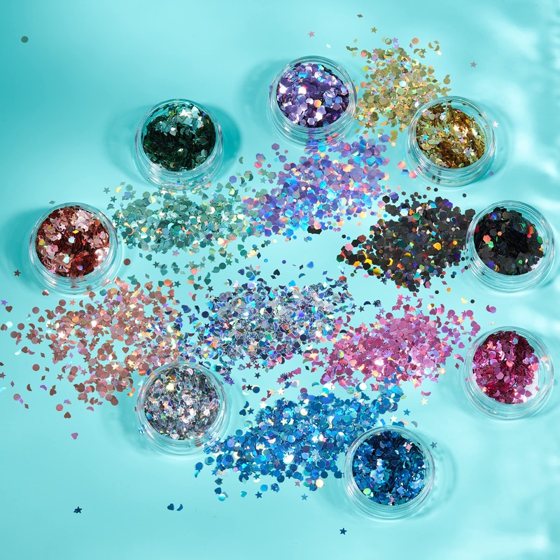 Moon Glitter Holographic Glitter Shapes - 100% Cosmetic Glitter for