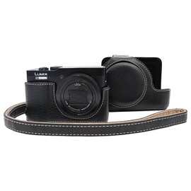 VOVMOEYA for Panasonic Lumix DC-ZS99 Case - PU Leather Scratch-Resistant Cover for Lumix ZS99 case, with Removable protective cover, adjustable shoulder strap
