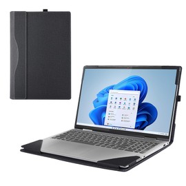 RUNMEIJIA Laptop Cover for Dell Latitude 5450 5440 5430 5420 Series 14 inch 2021～2024 Notebook PC .2-in-1 Detachable PU Leather Notebook Sleeve(Black)