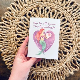 Cryptic Paper Co Mermaid love card for anniversary, Valentine’s Day, engagement, wedding