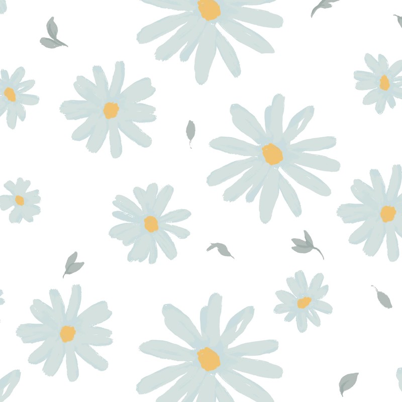 Lambs & Ivy Sweet Daisy 100% Cotton White/Blue Floral Baby