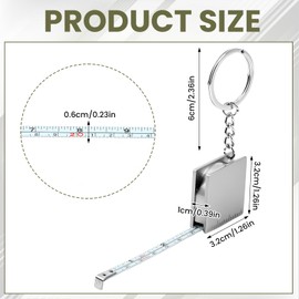 UTENEW 2 Pack Retractable Tape Measure Keychain Body Measuring Tape Key Ring, Compact Tape Measure for Purse, Pockets or Keys, Carrying Around Easily, 39.3Inches/100cm