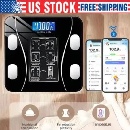 Unbranded Rechargeable Large Display Weight Scale Body Scale Bathroom Scale Body Fat App