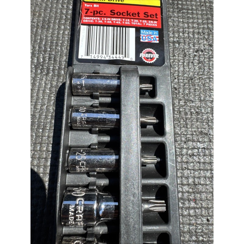 Craftsman Sears Craftsman USA 7pc Torx Bit Socket Set 1/4”
