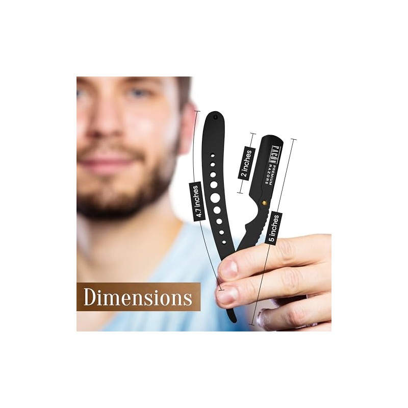 100 BLADES + Facón Professional Classic Straight Edge Barber Razor
