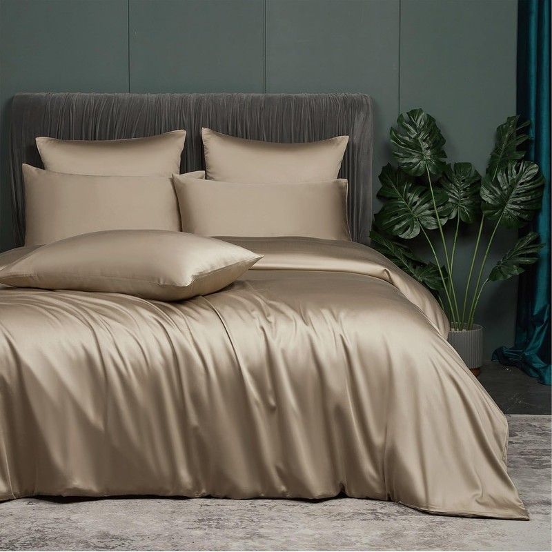 Luofanfei Cooling Summer Bed Linen 155 x 220 cm Gold
