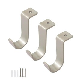 ZAAWUUT Ceiling Curtain Rod Hanging Brackets,3-Pack Ceiling Mount Sturdy Curtain Holder for 1inch Rod,Metal Curtain Rod Hooks for Home Patio Office (Silver)