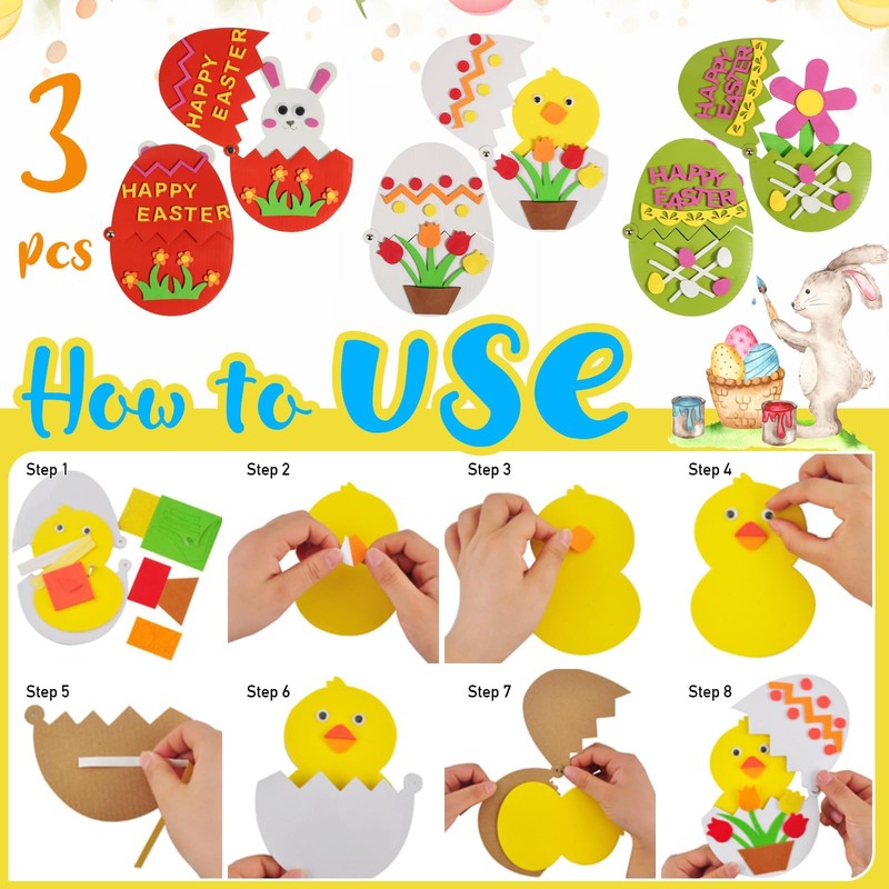 BOFUNX Easter Basket Craft Sets Pack of 3