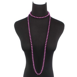 1920s Retro Faux Pearls Purple Beads Cluster Long Pearl Necklace 58" for Women Jewelry