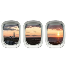 Aviation Decals Stickers - Plane Window Clings Lighthouse Wall Decor VWAQ-PPW16