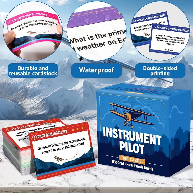 300 Pcs Instrument Pilot IFR Oral Exam Flashcards Covering All
