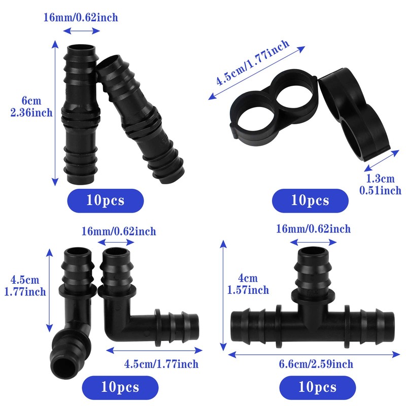40 Pcs Hose Connector Irrigation Connector Irrigation Hose Connector Drip
