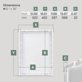 Vent Systems White ABS Plastic Access Panel 12 x 16 Inch (Opening) - Access Door for Drywall, Wall, Ceiling - Electrical, Plumbing Service Wall Hole Cover - Inspection Door - 12.7 x 16.6 Inch (Outer)