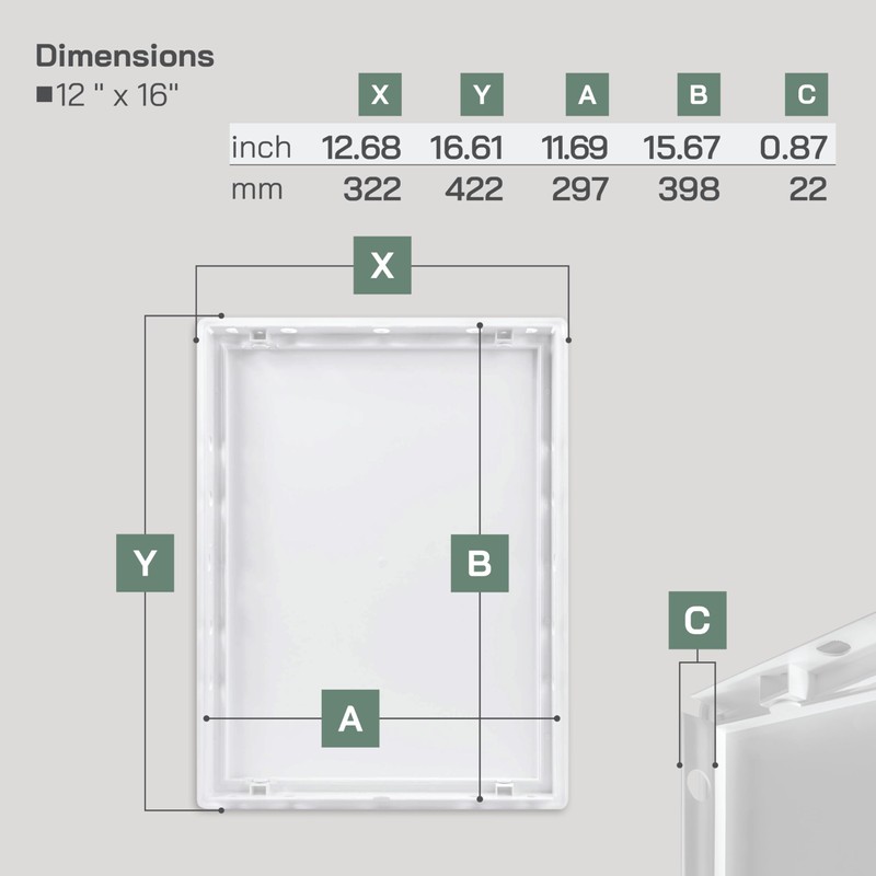 Vent Systems White ABS Plastic Access Panel 12 x 16