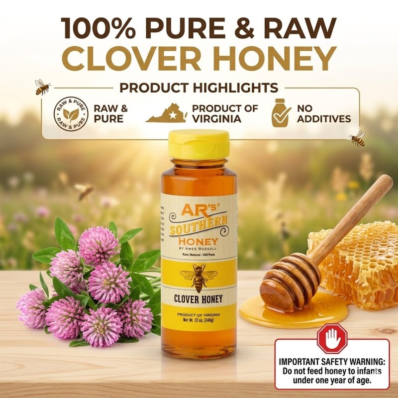 AR’s Southern Honey, Clover - Classic, Naturally Sweet All-Purpose Premium