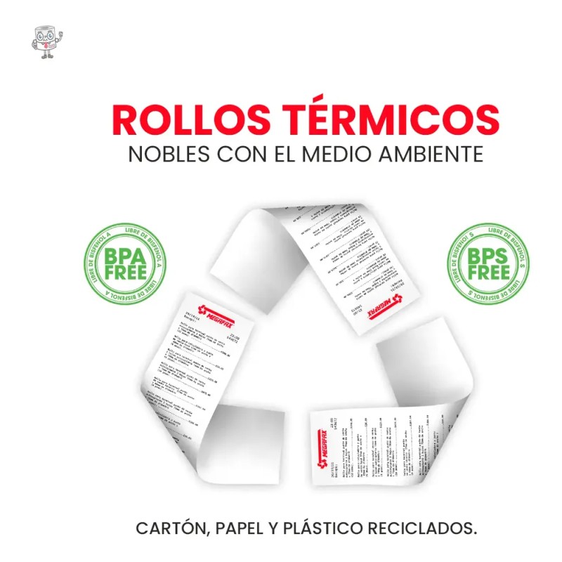 Papel Térmico Megafax de 80 x 70 mm, Pack de