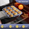 2 Packs 12 Cups Silicone Muffin Pan with Metal Reinforced
