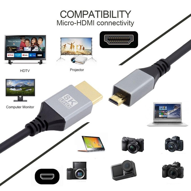 chenyang HDMI 2.1 Cable HDMI to Micro HDMI 8K 4K