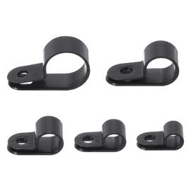 HARFINGTON 275pcs Single Coaxial Cable Clips Screw Clip Electrical Wire Cable Holder Plastic Wire Clamps for Cords Management, Black