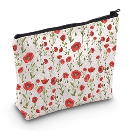 JXGZSO California Poppy Flower Cosmetic Bag Wildflower California Poppies Makeup Bag Planter Gift California Poppy Flower Lovers Gift (Poppy Flower Bag CA)