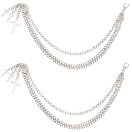 SOFPLATE Pack of 2 Cross Boots Charms Silver Shoe Chains Charms Alloy Retro Vintage Gothic Style Metal Lobster Clasp Hanging Shoe Anklet Accessories Sets for Boots Trainers Shoes Z