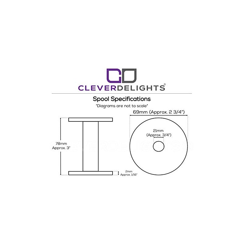 CleverDelights 3" White Plastic Spools - 3 Pack - Empty