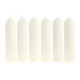 Mega Candles 6 pcs Unscented Ivory Dome Top Pillar Candle, Economical One Time Use Event Wax Candles 2 Inch x 9 Inch, Wedding Receptions, Birthdays, Party, Celebrations, Florists, Churches & More