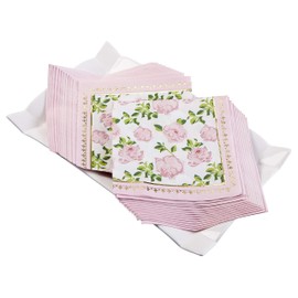 Kate Aspen Servilletas de fiesta de té floral clásico, color rosa (juego de 30), perfectas para bodas, despedidas de soltera, baby showers, cumpleaños