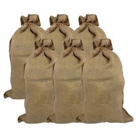 Palmhomee 6 Pieces Large Burlap Sacks, Jute Potato Storage Bags, Reusable Vegetable Race Bags,for Flooding, Flood Water Barrier, Tent Sandbags, Store Bags,Frost Protection (23"X40")