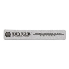 Beauty Secrets 100/180 Rectangle Zebra Cushion Nail File