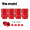 Red Hex Aluminum Tire Valve Stem Caps - 4 Pack