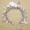 RechicGu Vintage Silver Mythology Fairytale Lucky Charms Cuff Bangle Bracelet